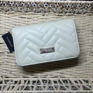 bebe Crossbody Quilted Cream Handbag